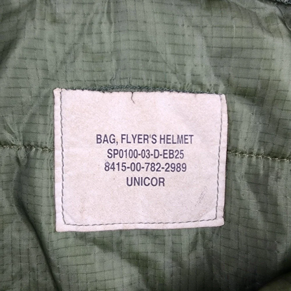 UNICOR Flyers Helmet Bag Green Nylon Men One Size Padded USA Tactical Vintage